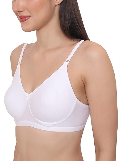 GLAMORAS Women’s Soft Poly Cotton Wirefree Everyday Bra – Non-Padded T-Shirt Bra with Adjustable Straps